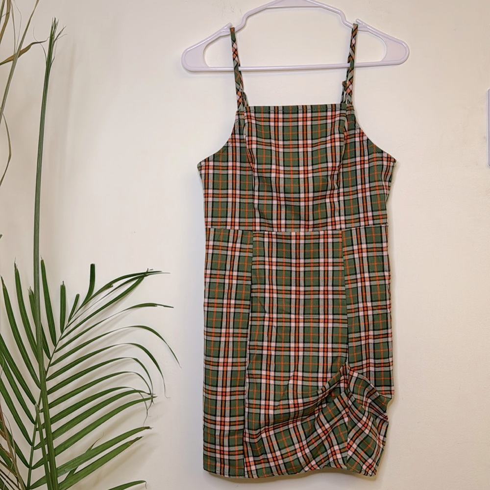 Urban Outfitters Womens  Monica Plaid Square Mini Dress